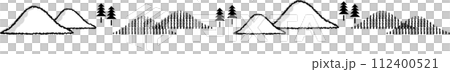 Simple monochrome mountain border Simple monochrome mountain border 112400521