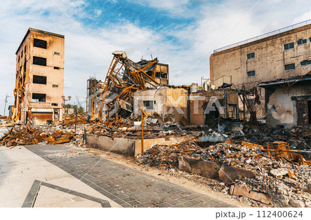 令和6年能登半島地震 火災の爪痕 令和6年能登半島地震 火災の爪痕 112400624