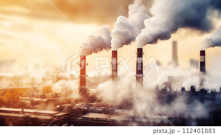 Pollution From Industrial Fumes and Global Warming - Generative Ai 112401883