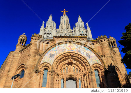 Expiatory Church of the Sacred Heart of Jesus on the summit of Mount Tibidabo in Barcelona, Catalonia, Spain 112401959