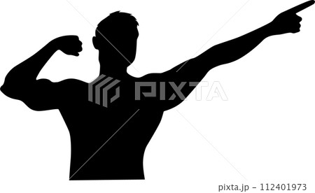 目標に向かって指さす男性 112401973