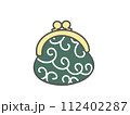 唐草模様のがま口財布のシンプルイラスト 112402287
