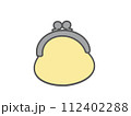 可愛い黄色のがま口財布のアイコン 112402288