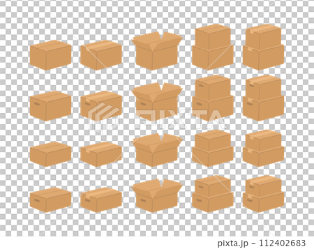 Hand drawn cardboard illustration set Hand drawn cardboard illustration set 112402683