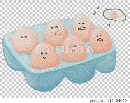 Cartoon eggs on the box, Egg cooking concept 112404050