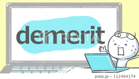 【ブログで使えるアイキャッチ】ノートPCと白い人文字入り《demerit》 【ブログで使えるアイキャッチ】ノートPCと白い人文字入り《demerit》 112404174