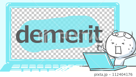 [Eye catch that can be used on blogs] “demerit” with a laptop and white people 112404176