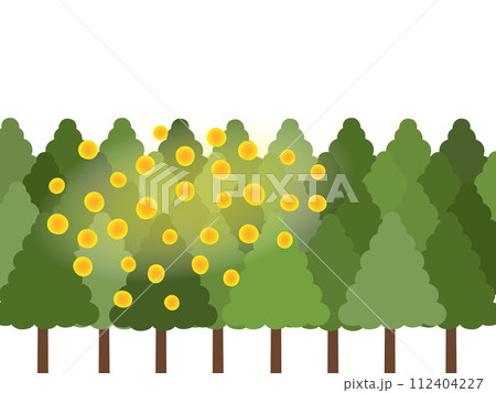 飛散量の多いスギ花粉のイラスト 112404227