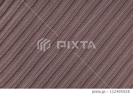 Jersey textile background , brown diagonal striped knitted fabric, cloth surface Jersey textile background , brown diagonal striped knitted fabric, cloth surface 112405028