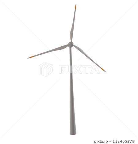 A wind turbine is standing tall on a white background A wind turbine is standing tall on a white background 112405279