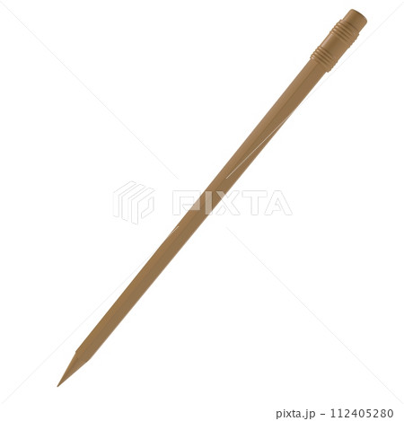 A wooden pencil is shown in a white background 112405280