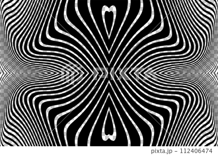 Abstract Symmetrical Wavy Lines Black and White Pattern. Vector Art. Abstract Symmetrical Wavy Lines Black and White Pattern. Vector Art. 112406474