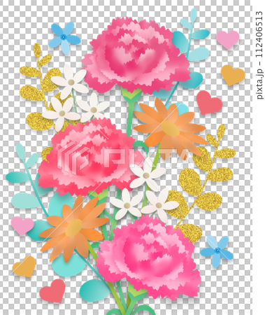 母親節花束，僅花部分，提供png素材 112406513