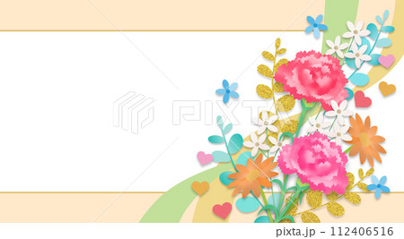母の日の花束、フレーム背景 112406516