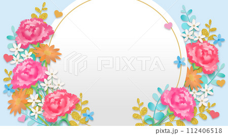 母の日の花束、フレーム背景 112406518