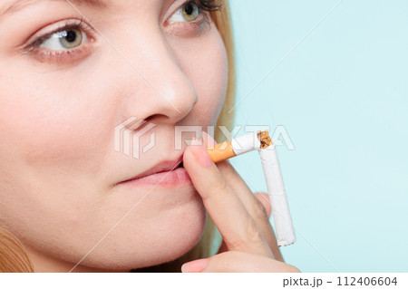 Girl break down cigarette. Girl break down cigarette. 112406604