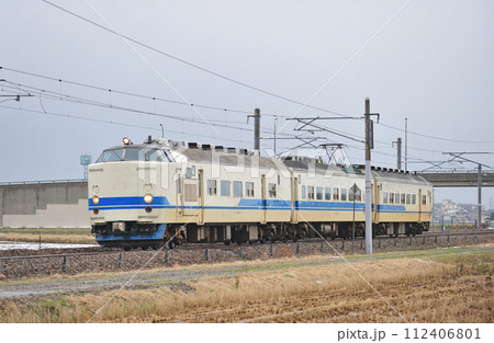 北陸本線 加賀笠間ー美川 JR西日本 419系 D14編成(福井) 北陸本線 加賀笠間ー美川 JR西日本 419系 D14編成(福井) 112406801