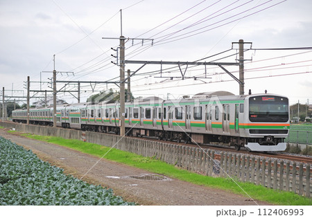 高崎線　岡部ー深谷　JR東日本　E231系1000番台　K-07編成（国府津） 112406993