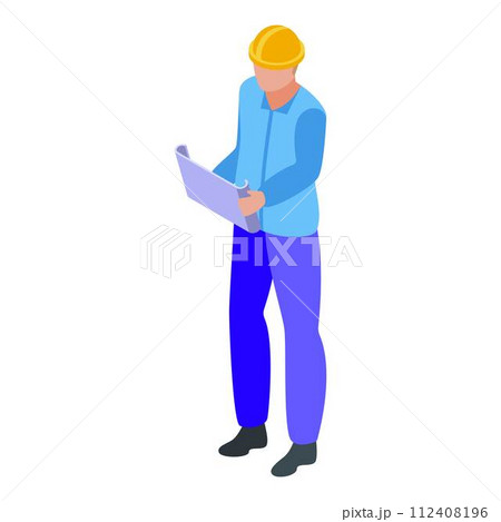 Architect assignment icon. Isometric of architect assignment vector icon for web design isolated on white background 112408196