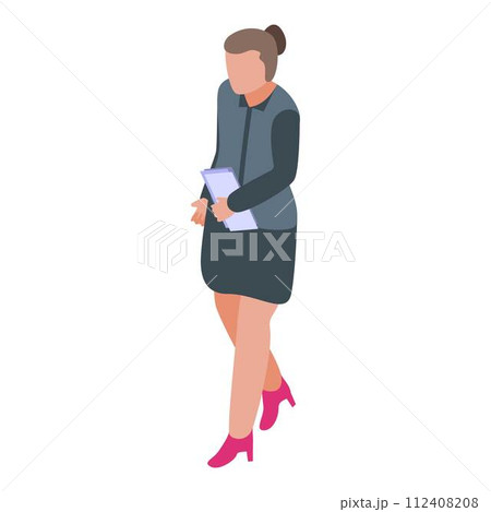 Business assignment icon. Isometric of business assignment vector icon for web design isolated on white background Business assignment icon. Isometric of business assignment vector icon for web design isolated on white background 112408208