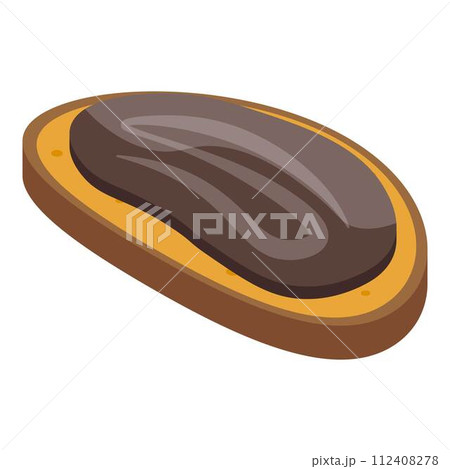 Chocolate paste bread icon. Isometric of chocolate paste bread vector icon for web design isolated on white background 112408278