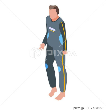 Diver man icon. Isometric of diver man vector icon for web design isolated on white background Diver man icon. Isometric of diver man vector icon for web design isolated on white background 112408480