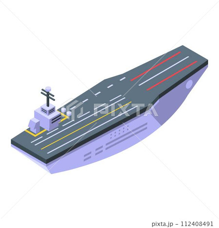 Aircraft carrier aviation icon. Isometric of aircraft carrier aviation vector icon for web design isolated on white background 112408491