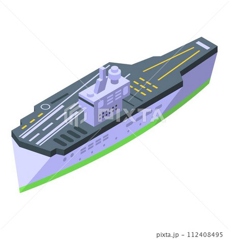 Aircraft carrier float icon. Isometric of aircraft carrier float vector icon for web design isolated on white background Aircraft carrier float icon. Isometric of aircraft carrier float vector icon for web design isolated on white background 112408495