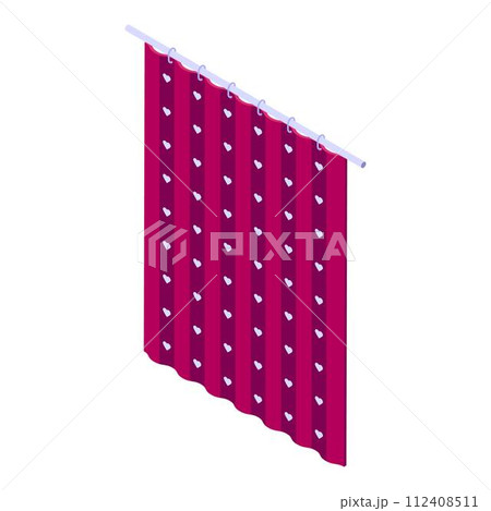 Colorful shower curtain icon. Isometric of colorful shower curtain vector icon for web design isolated on white background 112408511