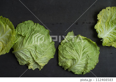 Cabbage leaves background Cabbage leaves background 112408583