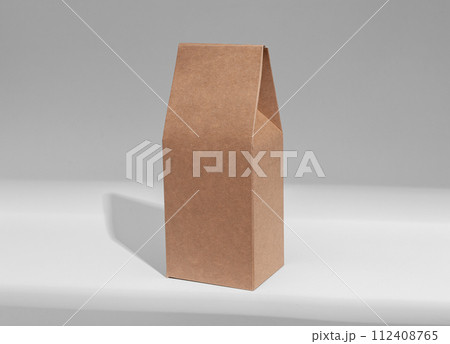 Kraft vertical product package, upright box. Carton packing mockup 112408765