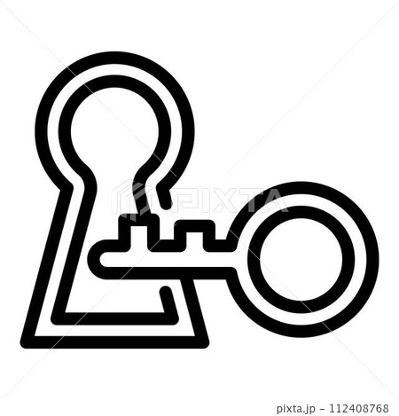 Key lock solving icon. Outline key lock solving vector icon for web design isolated on white background 112408768