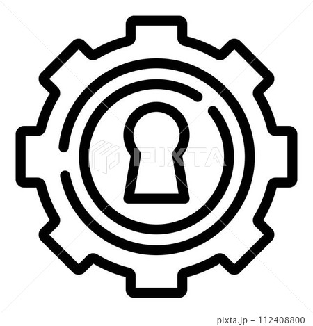 Problem lock icon. Outline problem lock vector icon for web design isolated on white background 112408800