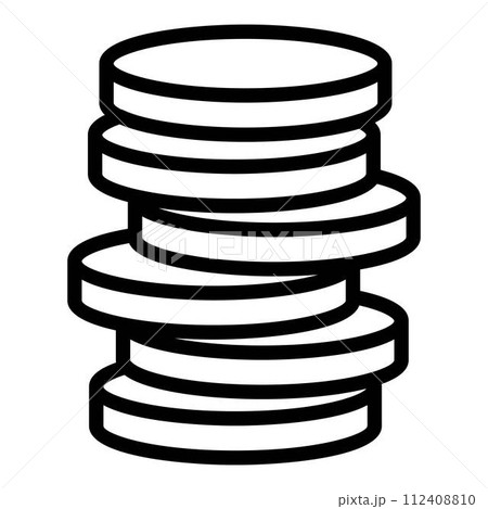 Donate coins icon. Outline donate coins vector icon for web design isolated on white background Donate coins icon. Outline donate coins vector icon for web design isolated on white background 112408810