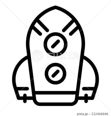 Event rocket icon. Outline event rocket vector icon for web design isolated on white background 112408846