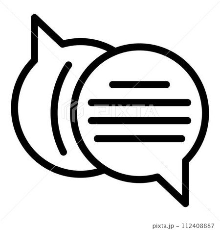 Recruitment chat icon. Outline recruitment chat vector icon for web design isolated on white background Recruitment chat icon. Outline recruitment chat vector icon for web design isolated on white background 112408887