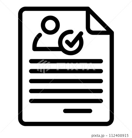 Approved resume icon. Outline approved resume vector icon for web design isolated on white background 112408915