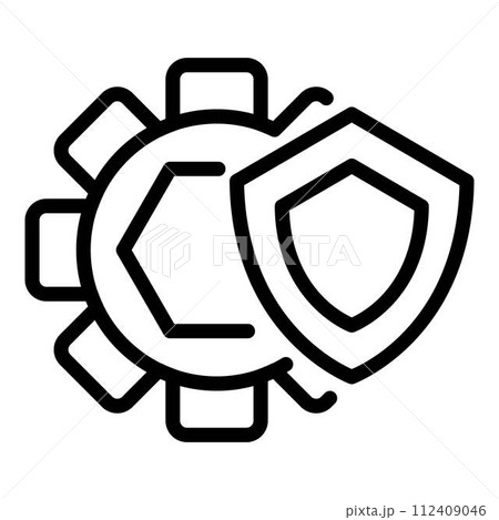 Gear wheel control icon. Outline gear wheel control vector icon for web design isolated on white background Gear wheel control icon. Outline gear wheel control vector icon for web design isolated on white background 112409046