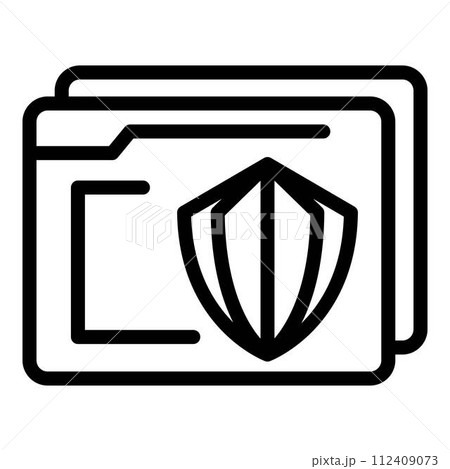 Secured folder control icon. Outline secured folder control vector icon for web design isolated on white background 112409073