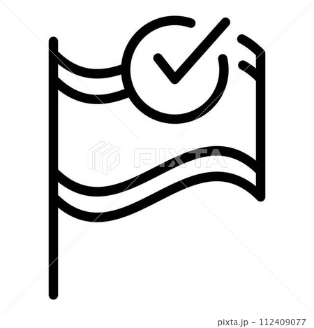 Flag control icon. Outline flag control vector...のイラスト素材 [112409077 ...