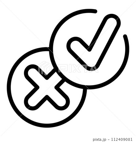 Approved rejected control icon. Outline approved rejected control vector icon for web design isolated on white background Approved rejected control icon. Outline approved rejected control vector icon for web design isolated on white background 112409081