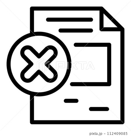 Control rejected icon. Outline control rejected vector icon for web design isolated on white background Control rejected icon. Outline control rejected vector icon for web design isolated on white background 112409085