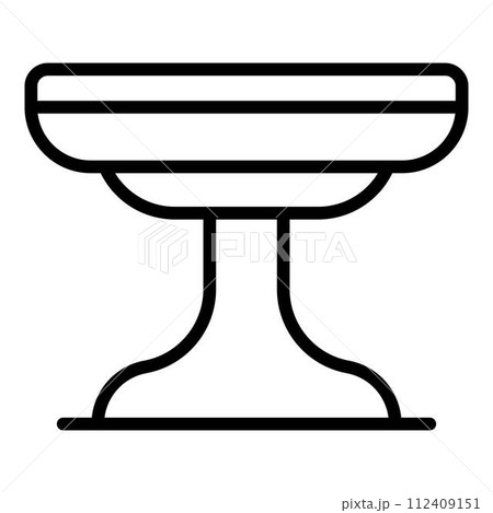 Interior round table icon. Outline interior round table vector icon for web design isolated on white background 112409151