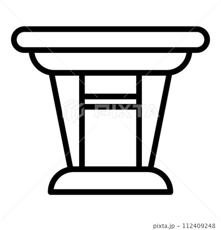 Table icon. Outline table vector icon for web design isolated on white background Table icon. Outline table vector icon for web design isolated on white background 112409248