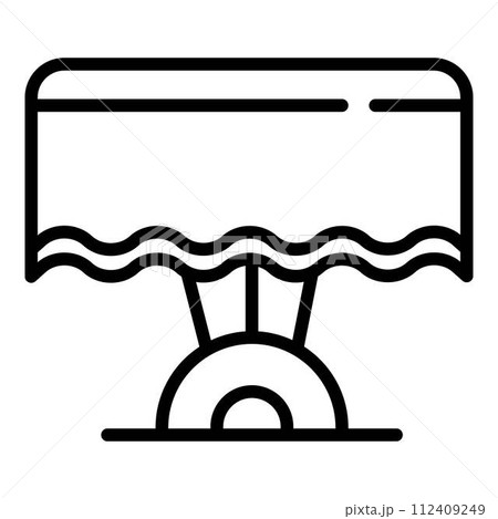 Cafe table icon. Outline cafe table vector icon for web design isolated on white background 112409249