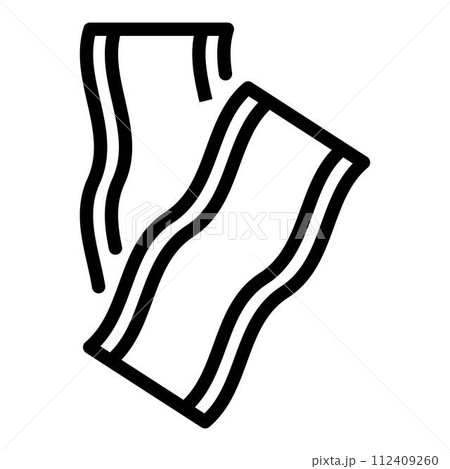 Bacon fresh icon. Outline bacon fresh vector icon for web design isolated on white background Bacon fresh icon. Outline bacon fresh vector icon for web design isolated on white background 112409260