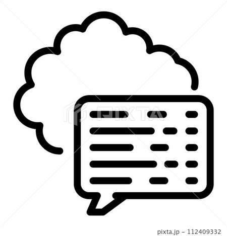 Main discussion icon. Outline main discussion vector icon for web design isolated on white background 112409332