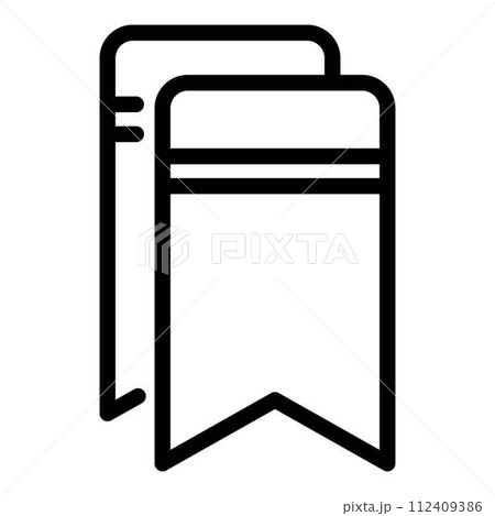 Carton bookmark icon. Outline carton bookmark vector icon for web design isolated on white background 112409386