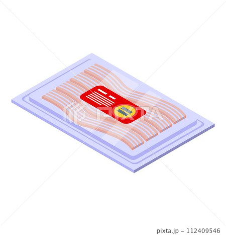 Bacon pack icon. Isometric of bacon pack vector icon for web design isolated on white background 112409546