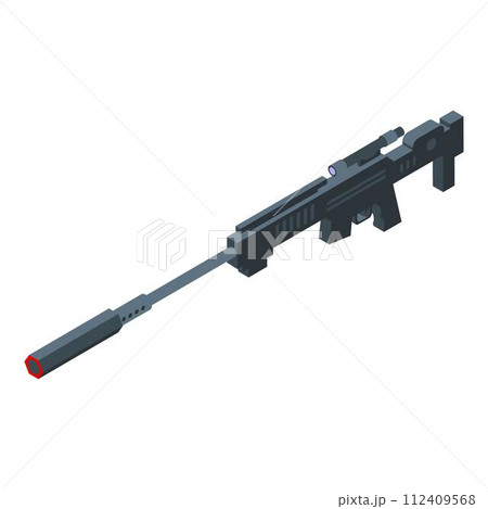 Military rifle icon. Isometric of military rifle vector icon for web design isolated on white background Military rifle icon. Isometric of military rifle vector icon for web design isolated on white background 112409568